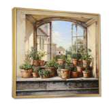 Italian poteries window Charm - Farm Canvas Wall Art