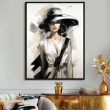 Black and white Fashion top model woman runway  III - Fashion Canvas Wall Art