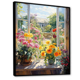 summer flowers window view at the farm I - Floral Canvas Wall Art