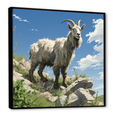 Mountain goat portrait adventure - Goat Framed Canvas Art