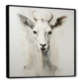 White Echoes of the Alpine goat portrait - Goat Large Canvas Wall Art