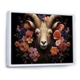 Pink and purple floral goat portrait - Goat Wall Decor