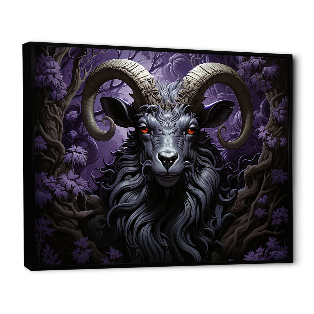 Abstract purple goat King - Goat Wall Art Prints