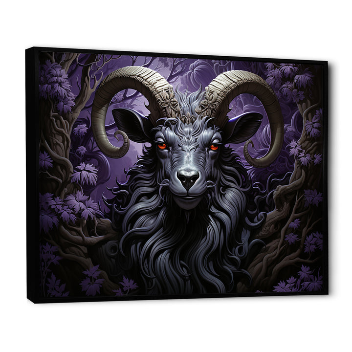 Abstract purple goat King - Goat Wall Art Prints