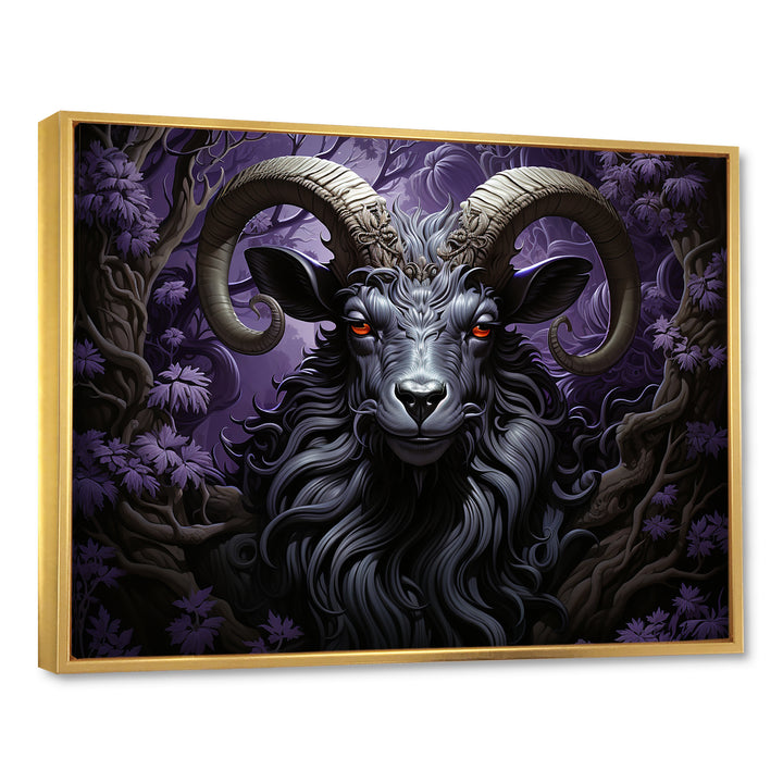 Abstract purple goat King - Goat Wall Art Prints