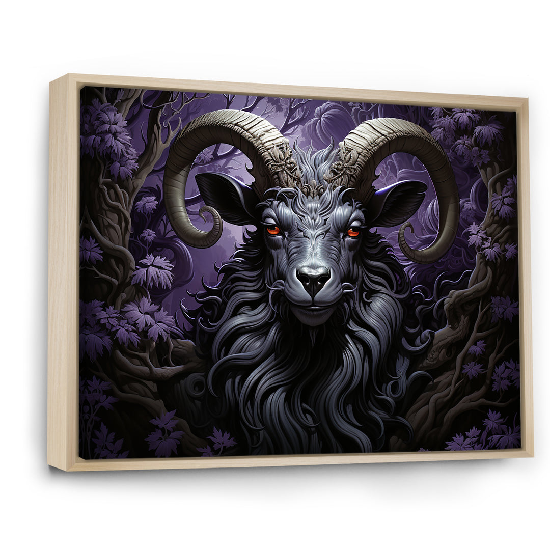 Abstract purple goat King - Goat Wall Art Prints