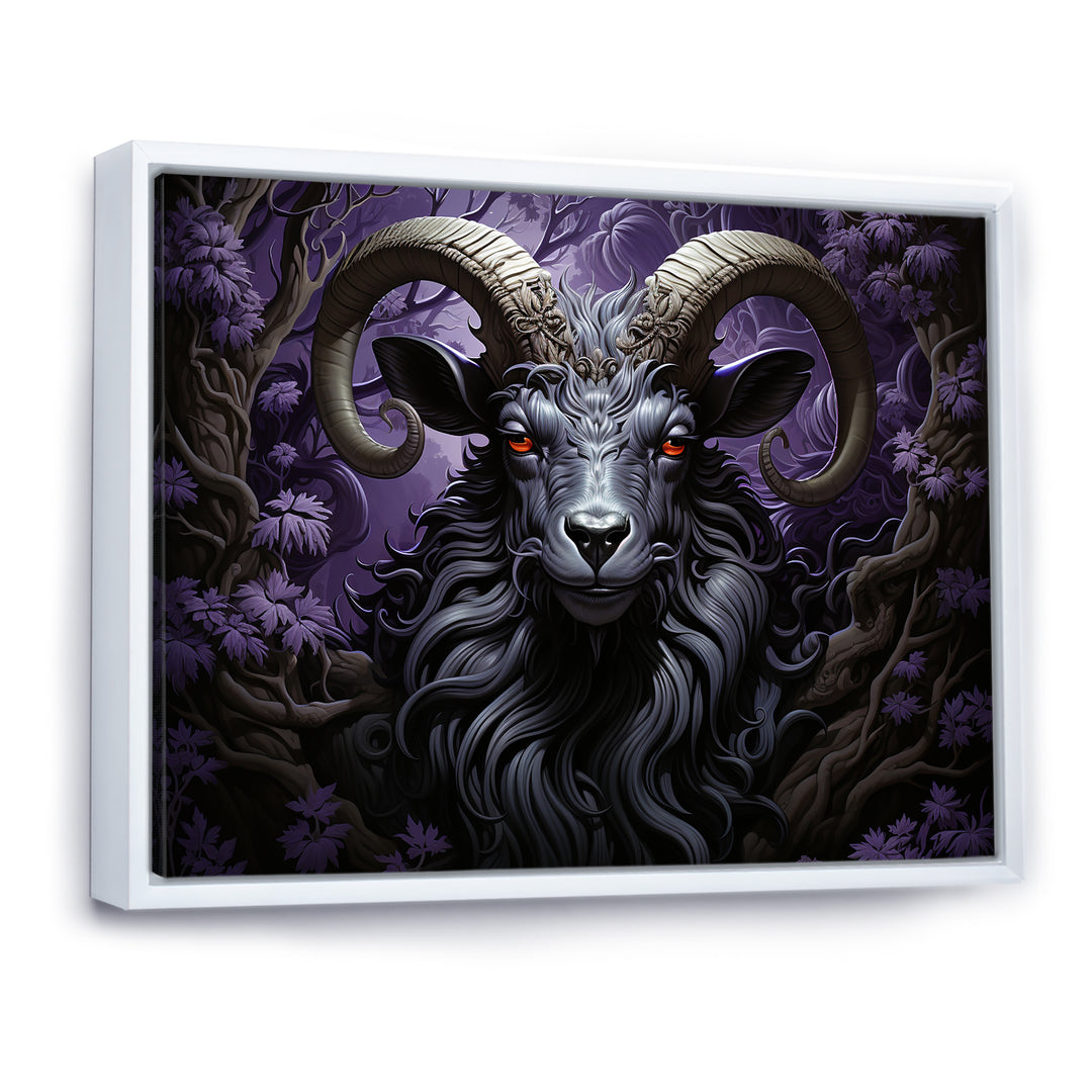 Abstract purple goat King - Goat Wall Art Prints
