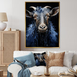 Blue celestial goat portrait - Goat Home Decor Art