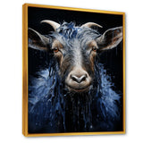 Blue celestial goat portrait - Goat Home Decor Art