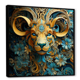 Yellow Capricorn goat blooms - Goat Bedroom Wall Art