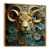 Yellow Capricorn goat blooms - Goat Bedroom Wall Art