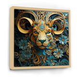 Yellow Capricorn goat blooms - Goat Bedroom Wall Art