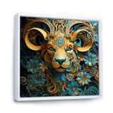 Yellow Capricorn goat blooms - Goat Bedroom Wall Art
