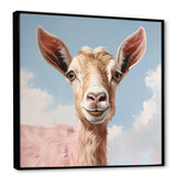 Dreamy cloud Pink goat portrait - Goat Wall Art Prints