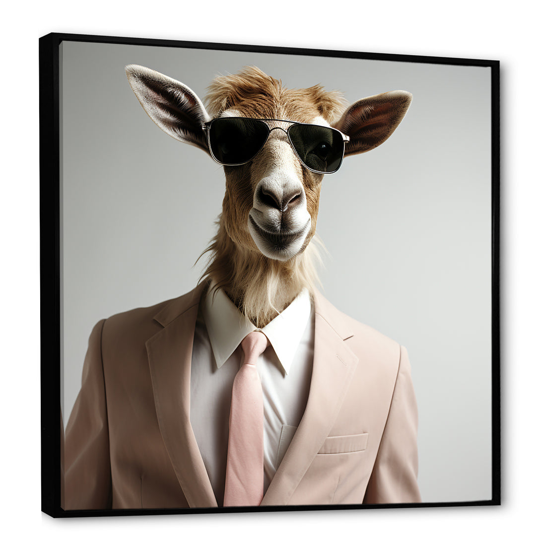 Suited up goat with sunglasses - Goat Wall Art Prints