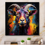 Popart Goat gazing portrait - Goat Wall Decor