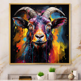 Popart Goat gazing portrait - Goat Wall Decor