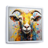 Yellow pop art Goat portrait - Goat Wall Decor