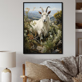 White meadow buck Goat Peaks - Goat Bedroom Wall Art