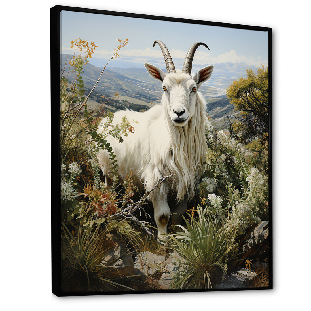 White meadow buck Goat Peaks - Goat Bedroom Wall Art