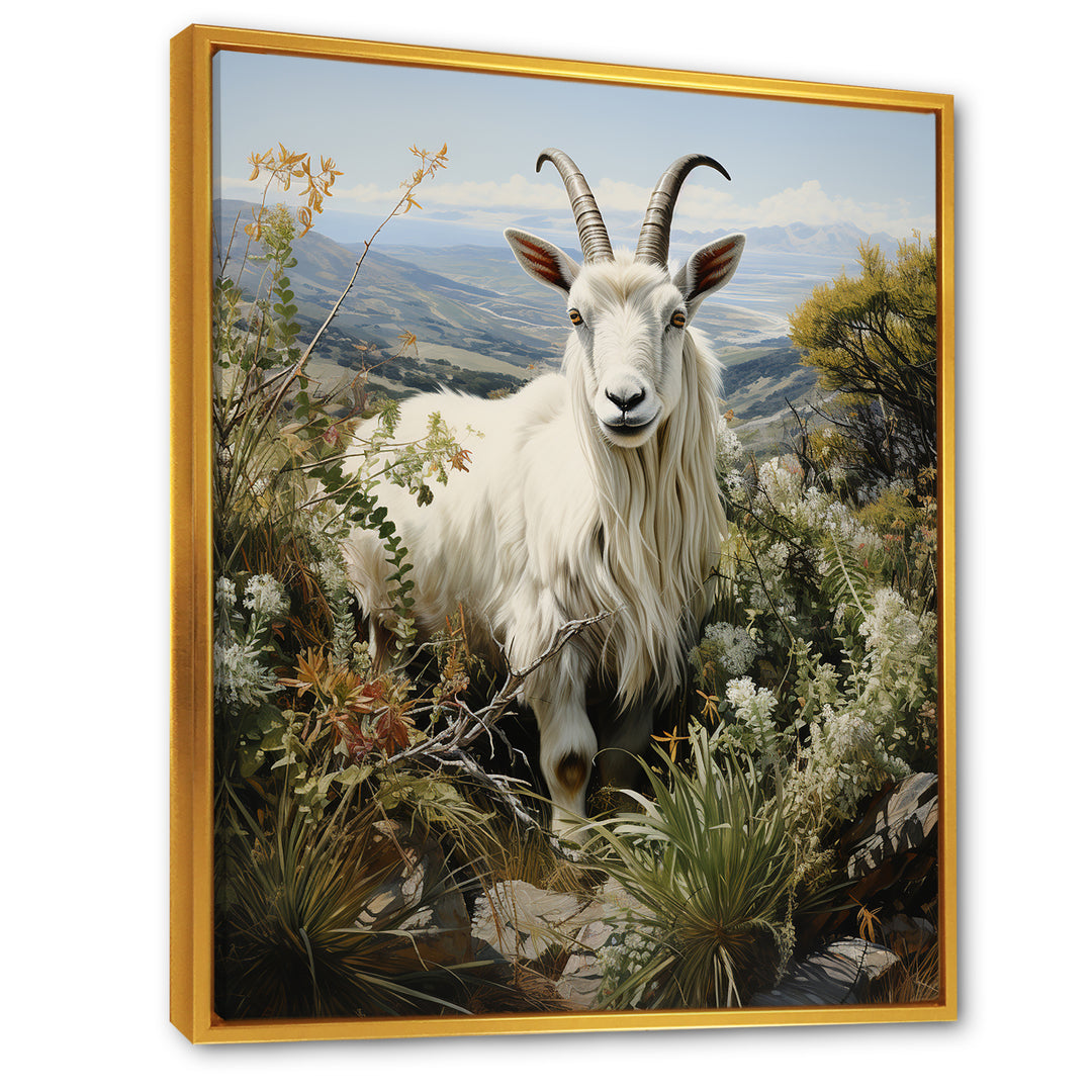 White meadow buck Goat Peaks - Goat Bedroom Wall Art