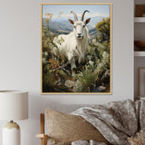 White meadow buck Goat Peaks - Goat Bedroom Wall Art