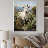 White meadow buck Goat Peaks - Goat Bedroom Wall Art