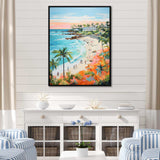 Pastel color Coastal Beach Scene paradise II - Coastal Canvas Wall Art