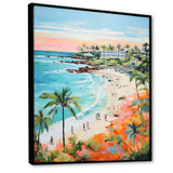 Pastel color Coastal Beach Scene paradise II - Coastal Canvas Wall Art