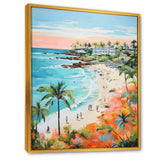 Pastel color Coastal Beach Scene paradise II - Coastal Canvas Wall Art