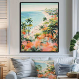 Pastel color Coastal Beach Scene paradise III - Coastal Canvas Wall Art