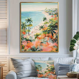 Pastel color Coastal Beach Scene paradise III - Coastal Canvas Wall Art