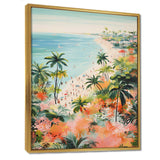 Pastel color Coastal Beach Scene paradise III - Coastal Canvas Wall Art