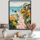 Coastal Beach Scene paradise in pastel color II - Coastal Canvas Wall Art