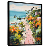 Coastal Beach Scene paradise in pastel color II - Coastal Canvas Wall Art