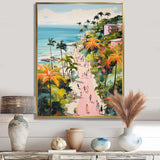 Coastal Beach Scene paradise in pastel color II - Coastal Canvas Wall Art