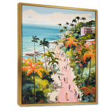 Coastal Beach Scene paradise in pastel color II - Coastal Canvas Wall Art