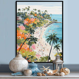 Coastal Beach Scene paradise in pastel color III - Coastal Canvas Wall Art