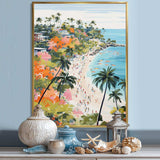 Coastal Beach Scene paradise in pastel color III - Coastal Canvas Wall Art