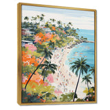 Coastal Beach Scene paradise in pastel color III - Coastal Canvas Wall Art