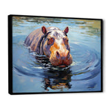 Curious water hippo - Animals Canvas Wall Art