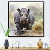 Grey Serene Hippo Majesty - Hippopotamus Home Decor Art