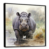 Grey Serene Hippo Majesty - Hippopotamus Home Decor Art