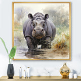 Grey Serene Hippo Majesty - Hippopotamus Home Decor Art