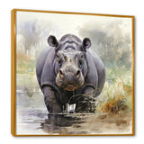 Grey Serene Hippo Majesty - Hippopotamus Home Decor Art