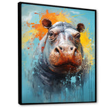 Popart Hippos World - Hippopotamus Canvas Wall Art