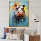 Popart Hippos World - Hippopotamus Canvas Wall Art