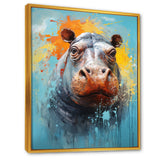 Popart Hippos World - Hippopotamus Canvas Wall Art