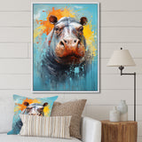 Popart Hippos World - Hippopotamus Canvas Wall Art