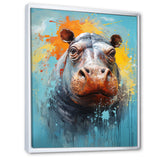 Popart Hippos World - Hippopotamus Canvas Wall Art
